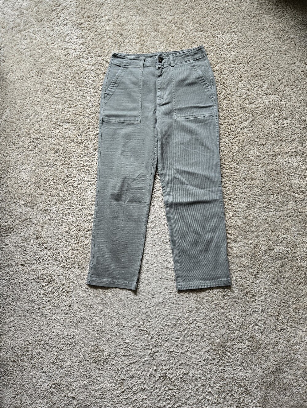 Faherty Utility Pants Womens 30 Olive Straight Military Organic Cotton Blend